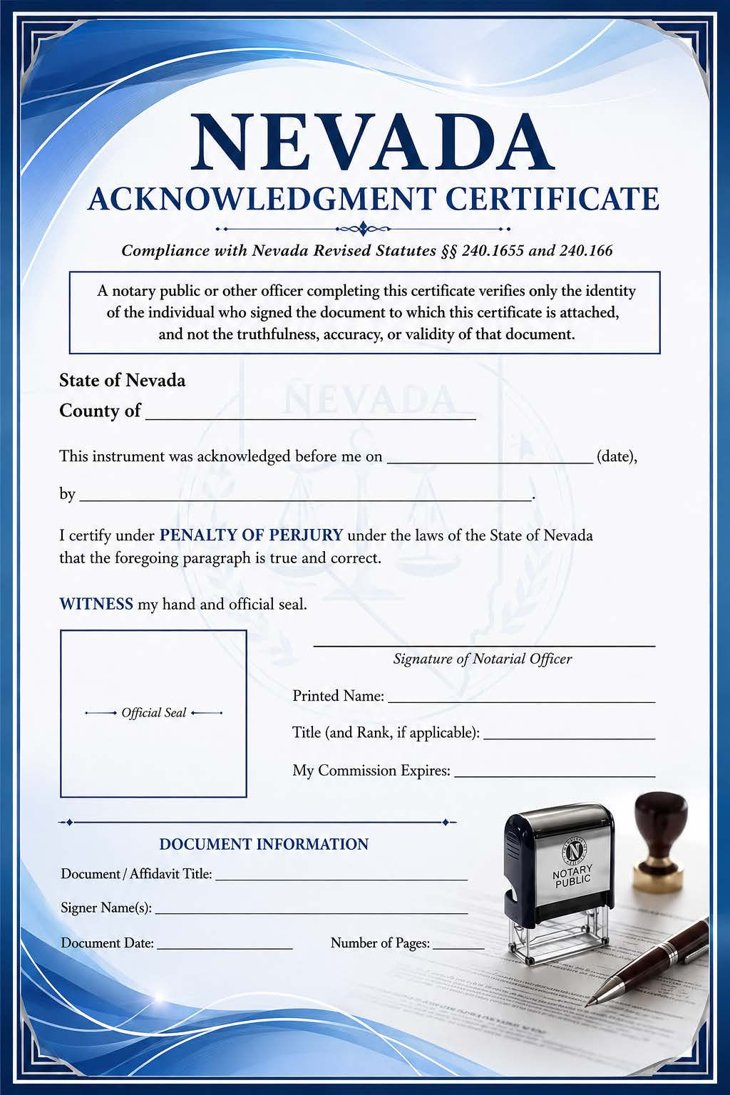 NEVADA ACK CERTIFCATE 6