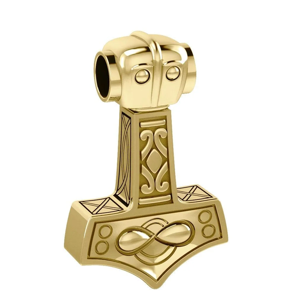 Thor’s Hammer, a powerful amulet ~ 14 Karat Solid Gold Pendant GPD677