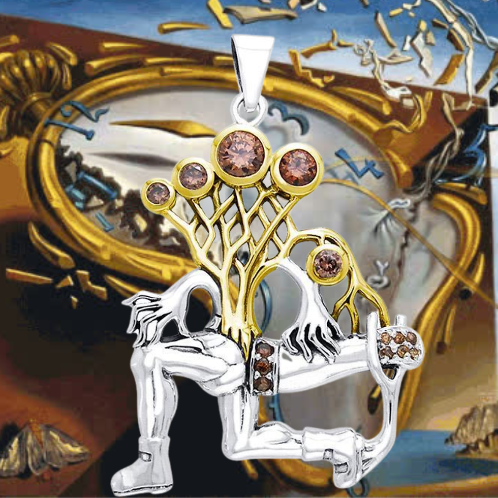 Thumbnail: Contemporary work of art ~ Dali-inspired fine Sterling Silver Jewelry Pendant in