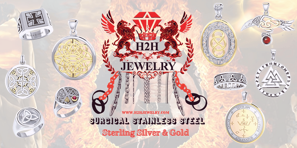 H2H JEWELRY Sterling Silver & Gold, WWW.H2HJEWELRY.COM, intricate pendants and rings.