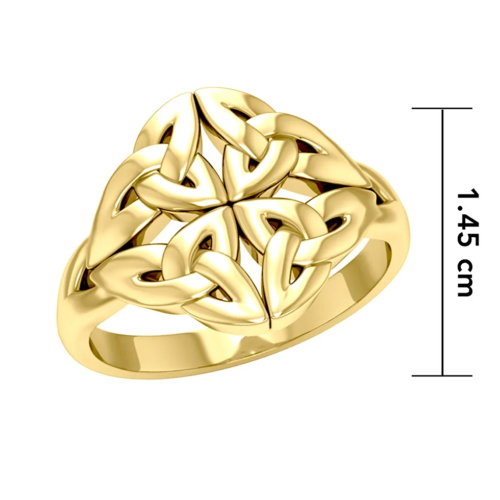 Thumbnail: Gold Celtic knot ring, showing 1.45 cm measurement.