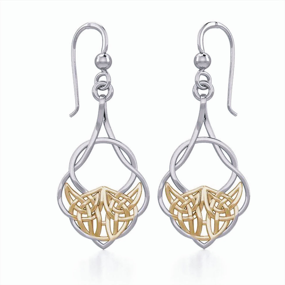 Celtic Knot Silver with 14K Gold Accent Earrings MER1901.
