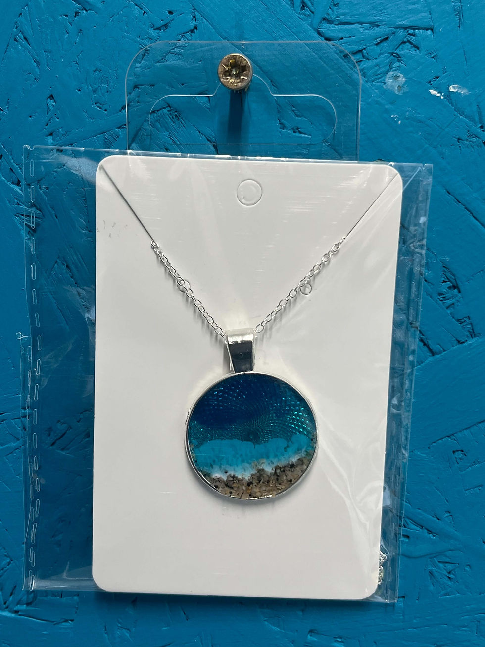 Thumbnail: Silver plate seascape necklace