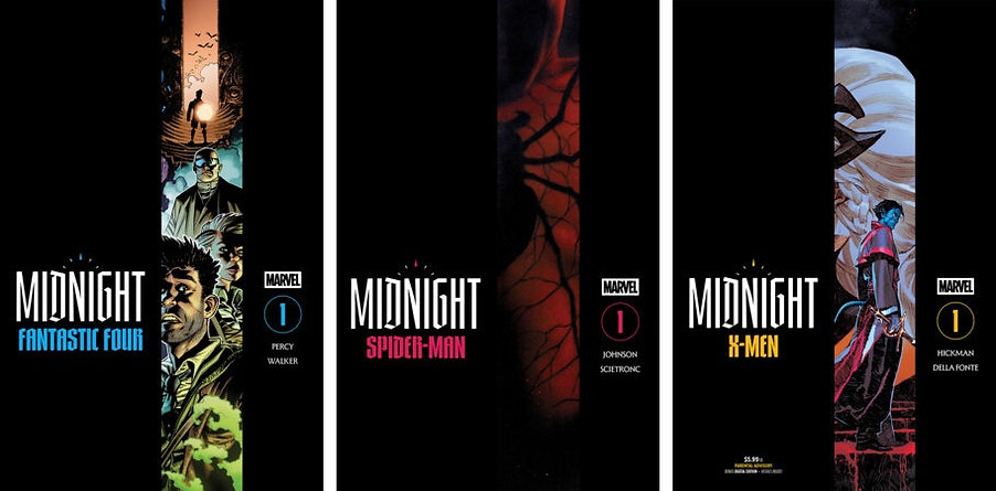 MARVEL MIDNIGHT SET OF 3 A-COVERS (FF/X-MEN/SPIDEY)