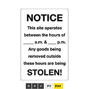 Notice, This site operates between...