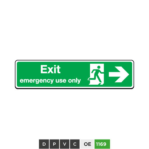 Exit Emergency Use Only (arrow right)
