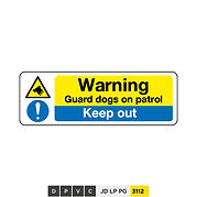 Warning, Guard dogs on patrol, Keep outs