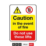 Caution in the event of fire, Do not use these lifts
