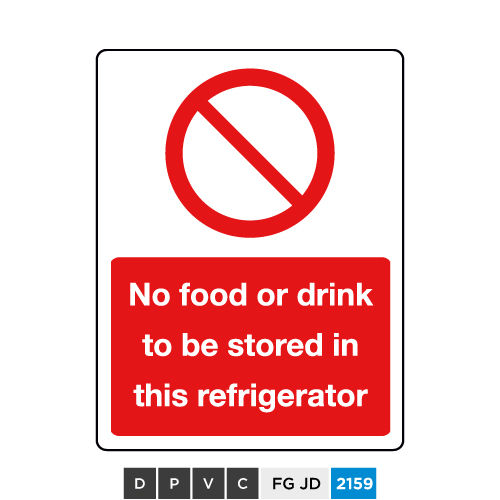 No food or drink to be stored in this refrigerator