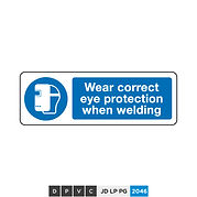 Wear correct eye protection when welding