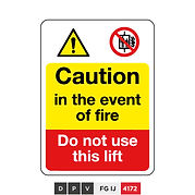 Caution in the event of fire, Do not use this lift
