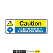 Caution, All guards must be in position before startings