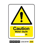 Caution, Water depth (insert text) m