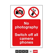 No photography, Switch off all camera phones