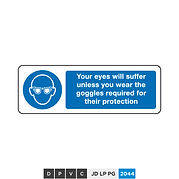 Your eyes will suffer unless you wear the googles required for their protection