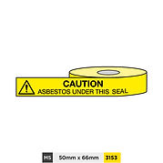 Caution, Asbestos under this seal