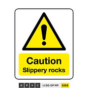 Caution, Slippery rocks