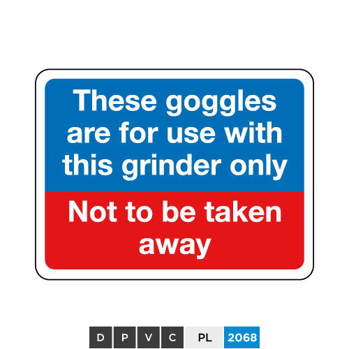 These goggles are for use with this grinder only, Not to be taken away
