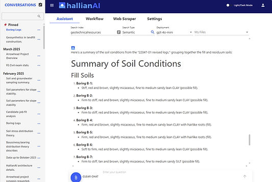 HallianAI assistant enables users to have conversations with their data.