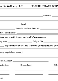 Downloadable intake form