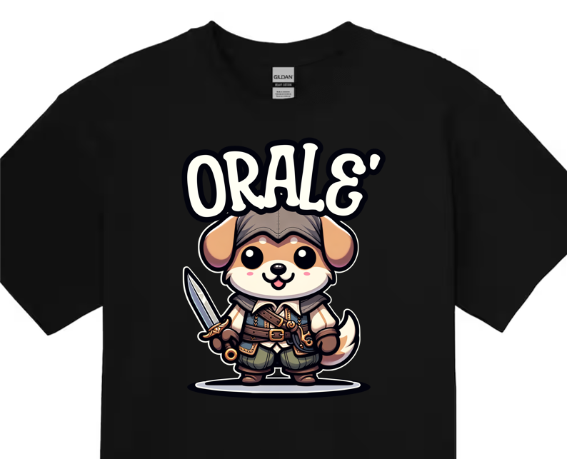 ORALE' PET. BLACK SHIRT.