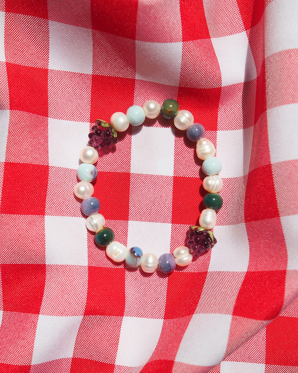 Thumbnail: Seven Species Grape Bead Bracelet 