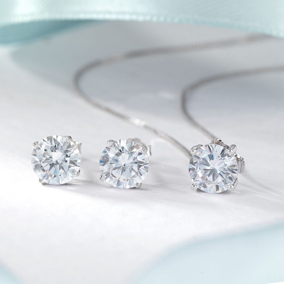 Miniature : Boucles d'Oreilles Lucciole en Argent, Solitaire Zircon Griffes Rondes