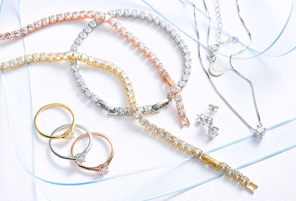 Miniature : Bracelet Tennis plaqué Or Rose serti de Zircons blancs