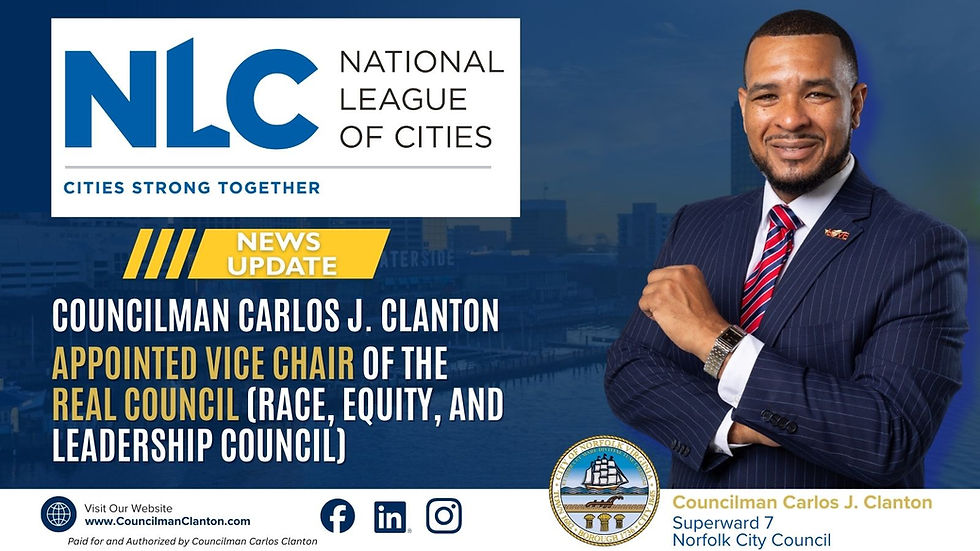 Councilman Clanton Appointed Vice Chair of the NLC REAL Council