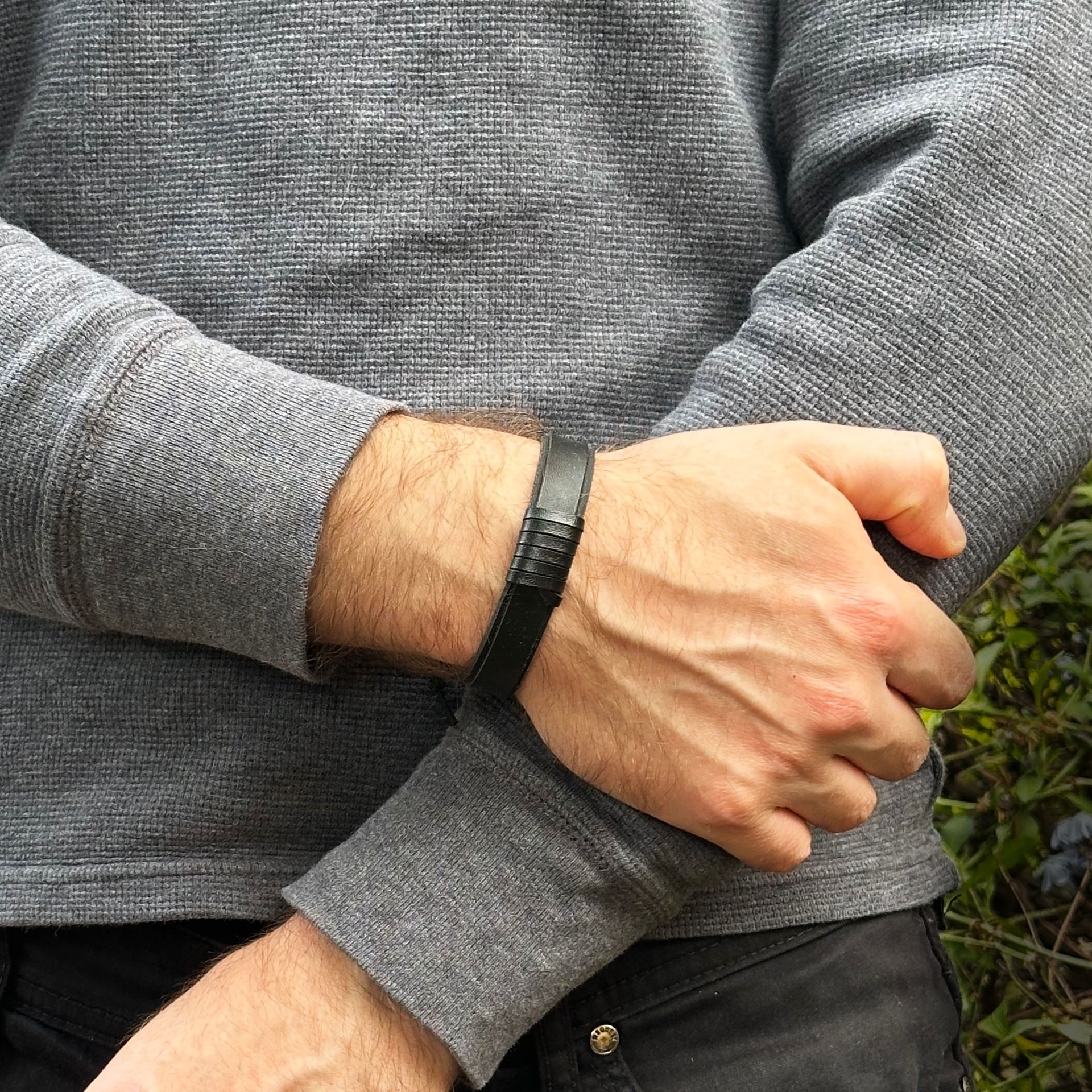 Pulseira em Couro Ecológico "Fita"