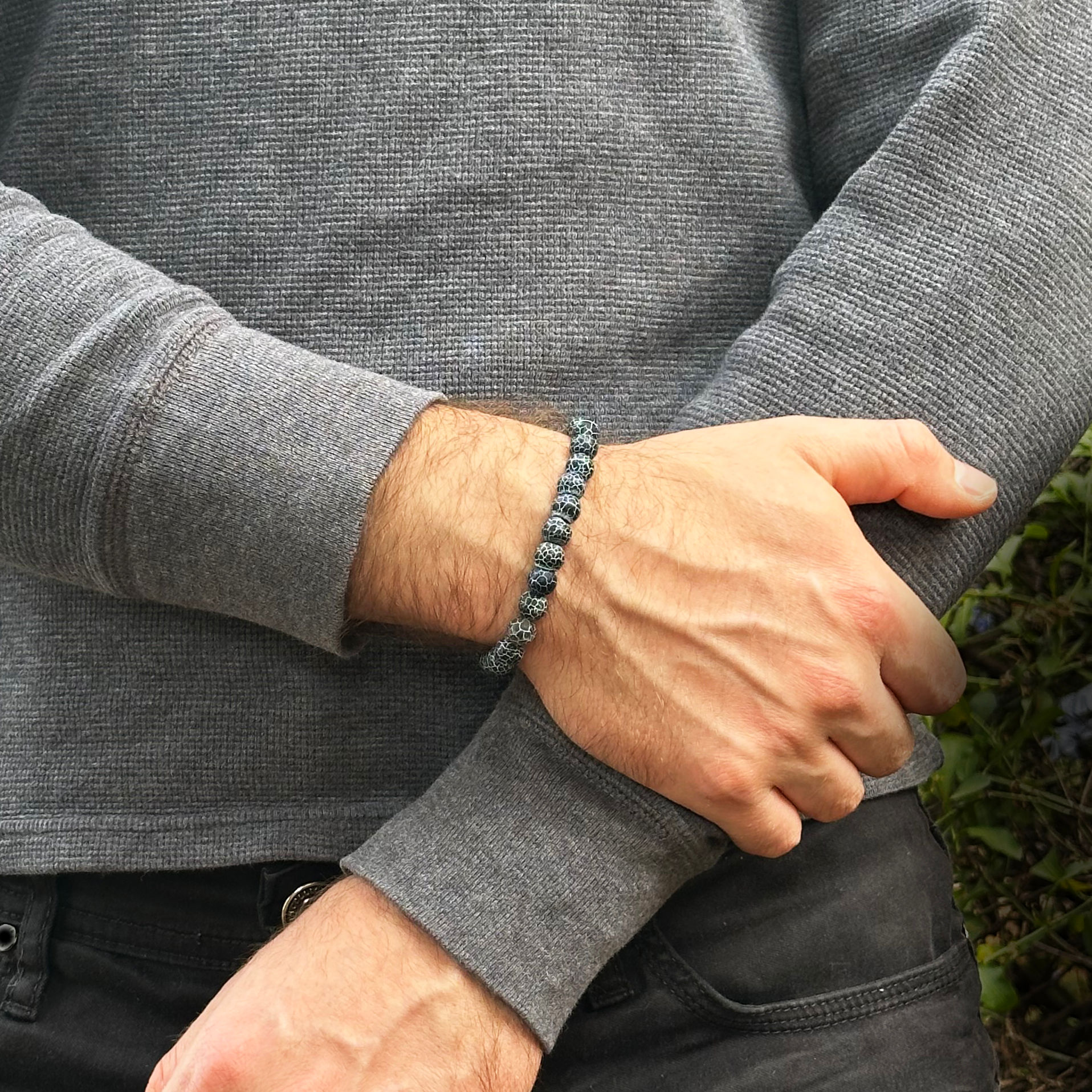 Pulseira de Pedras Naturais "Ágata Botswana"