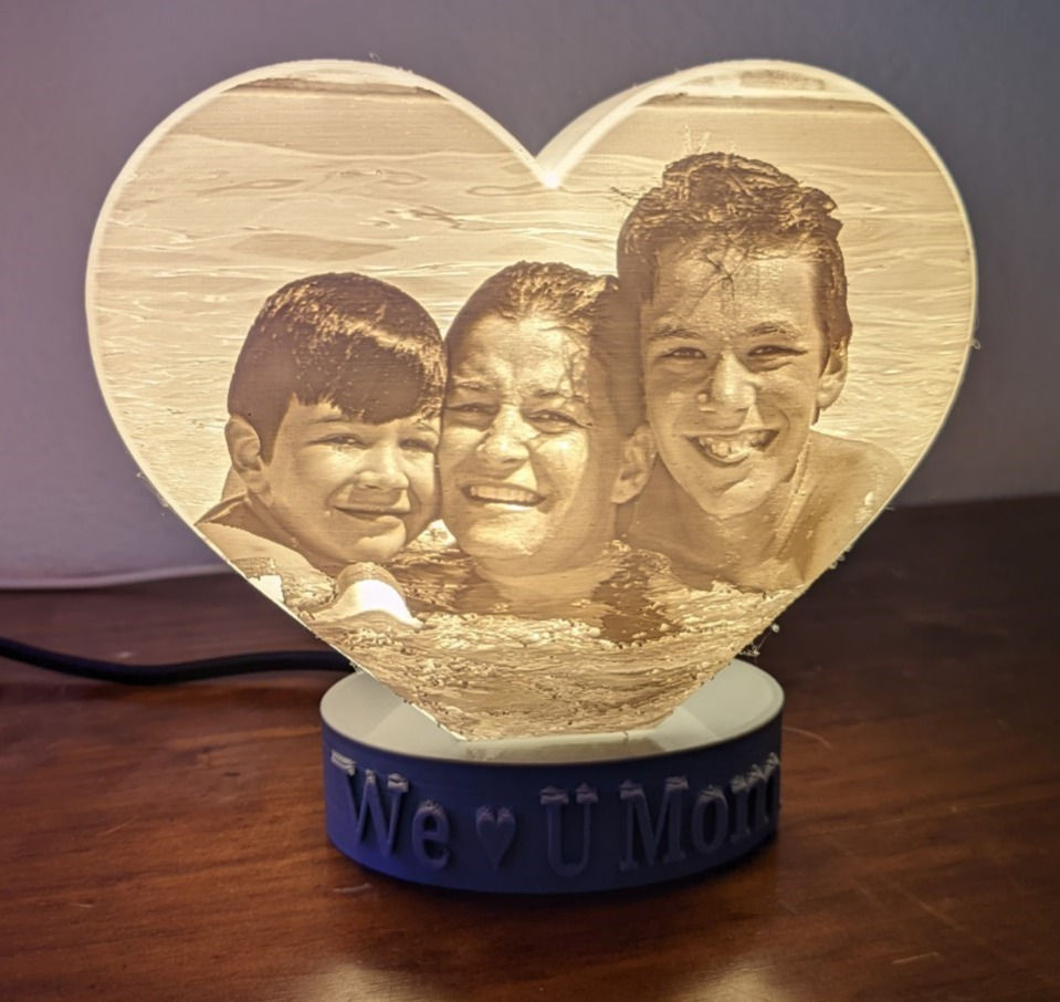 Miniatura: Candeeiro Lithophane Coração