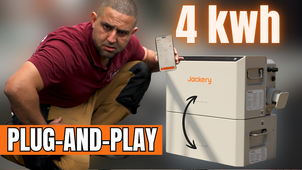 Loodgieter Anouar toont Jackery 2000 Ultra thuisbatterij met 4 kWh opslagcapaciteit in plug-and-play opstelling.
