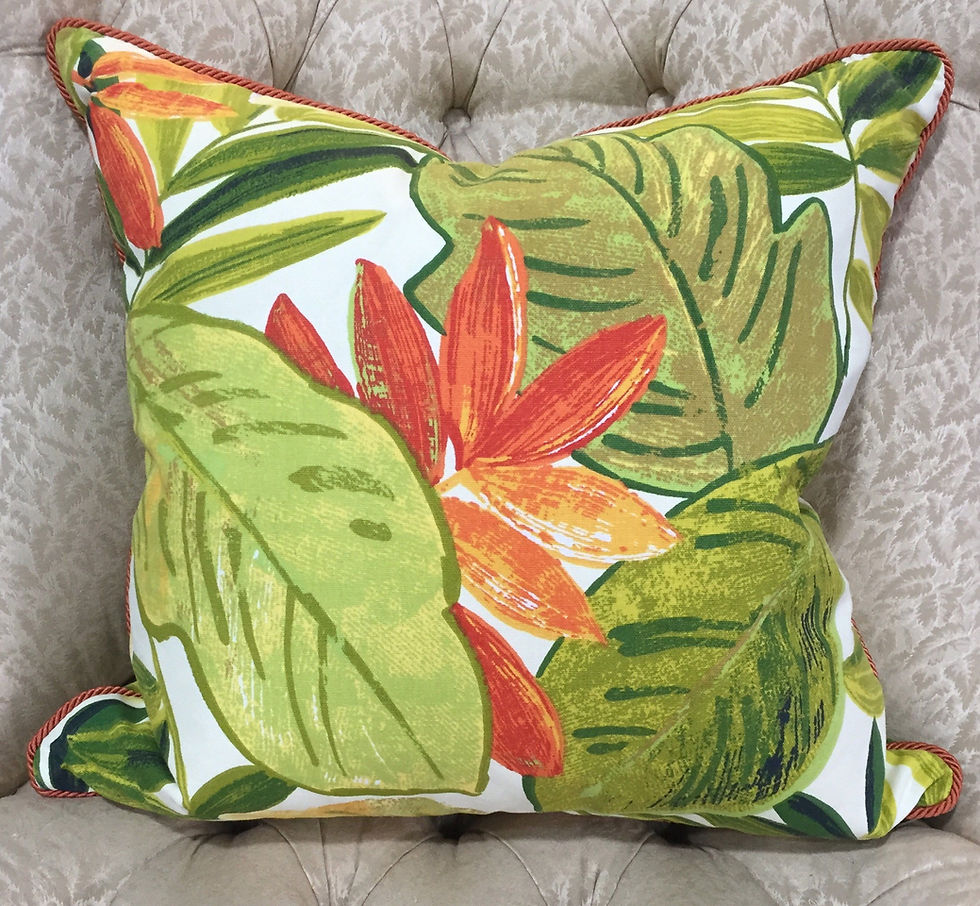 Tropical leaf pillow