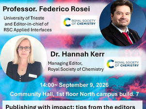 2026年9月9日(水)開催　LeNet Seminar Royal Society of Chemistry Federico Rosei氏、Hannah Kerr氏