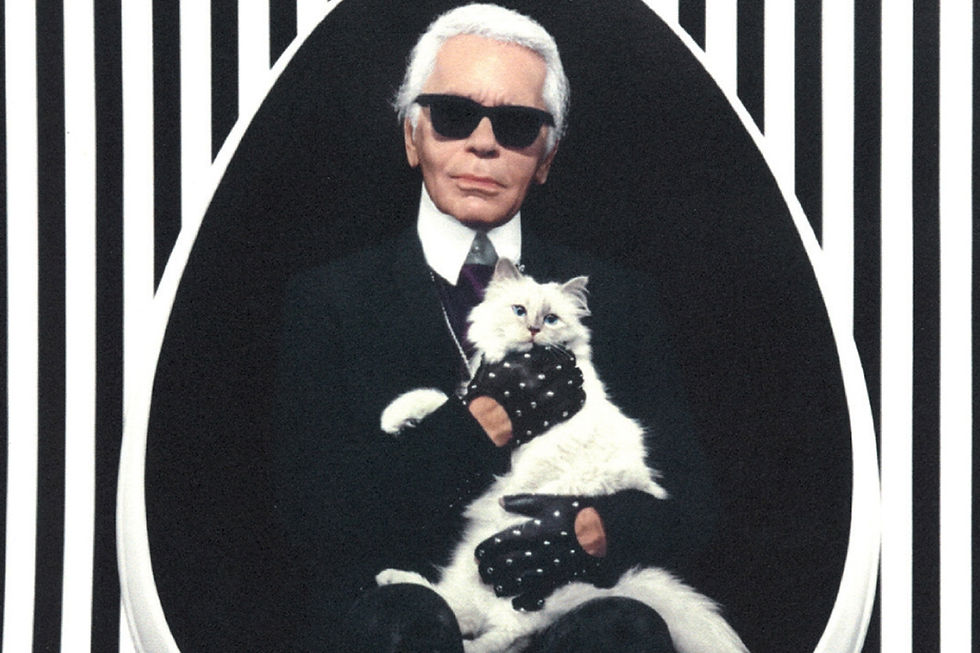 Lagerfeld with his beloved cat, Choupette