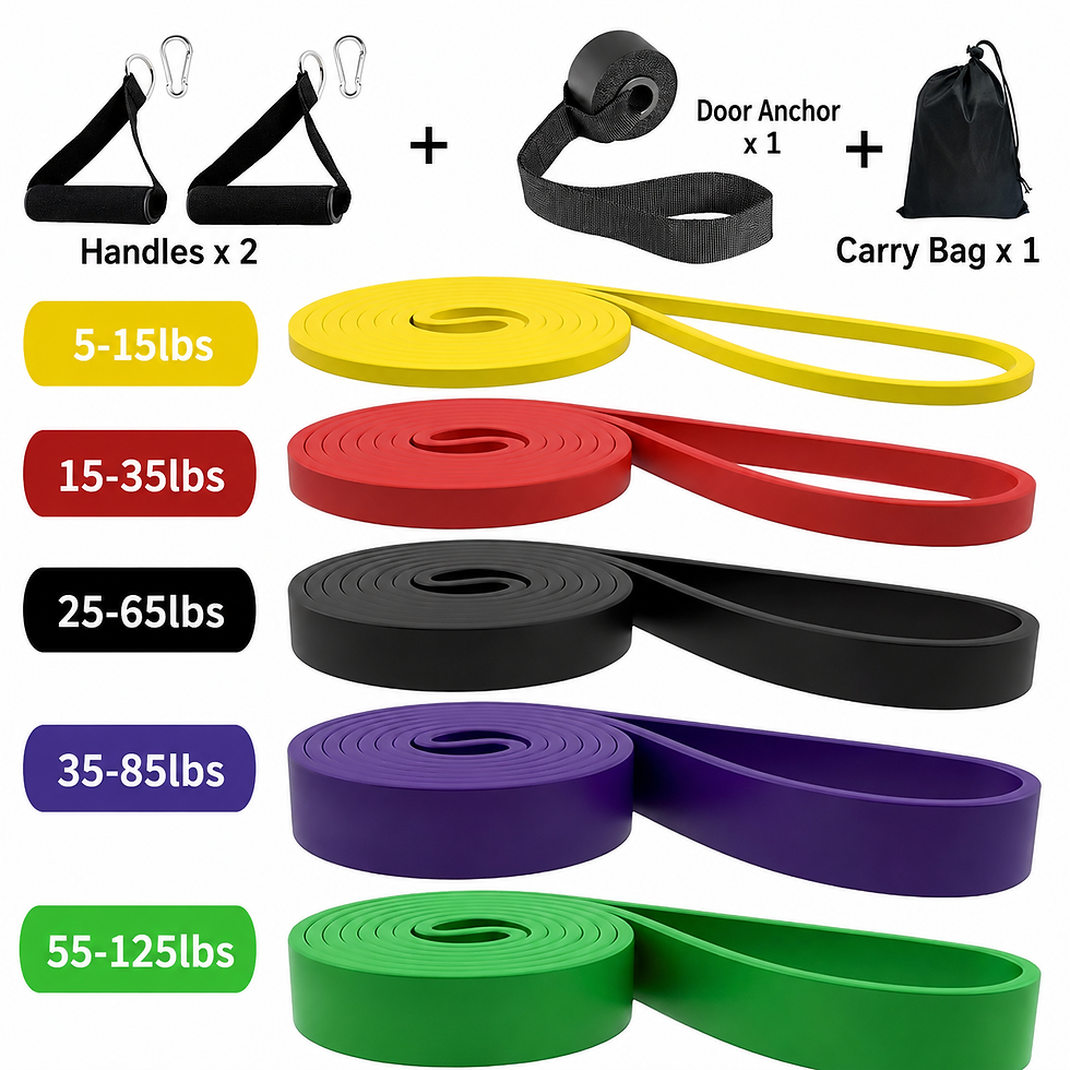 Thumbnail: Multi-Use Stackable Heavy Tension TPE Resistance Band Set - Anti-Snap for Home G