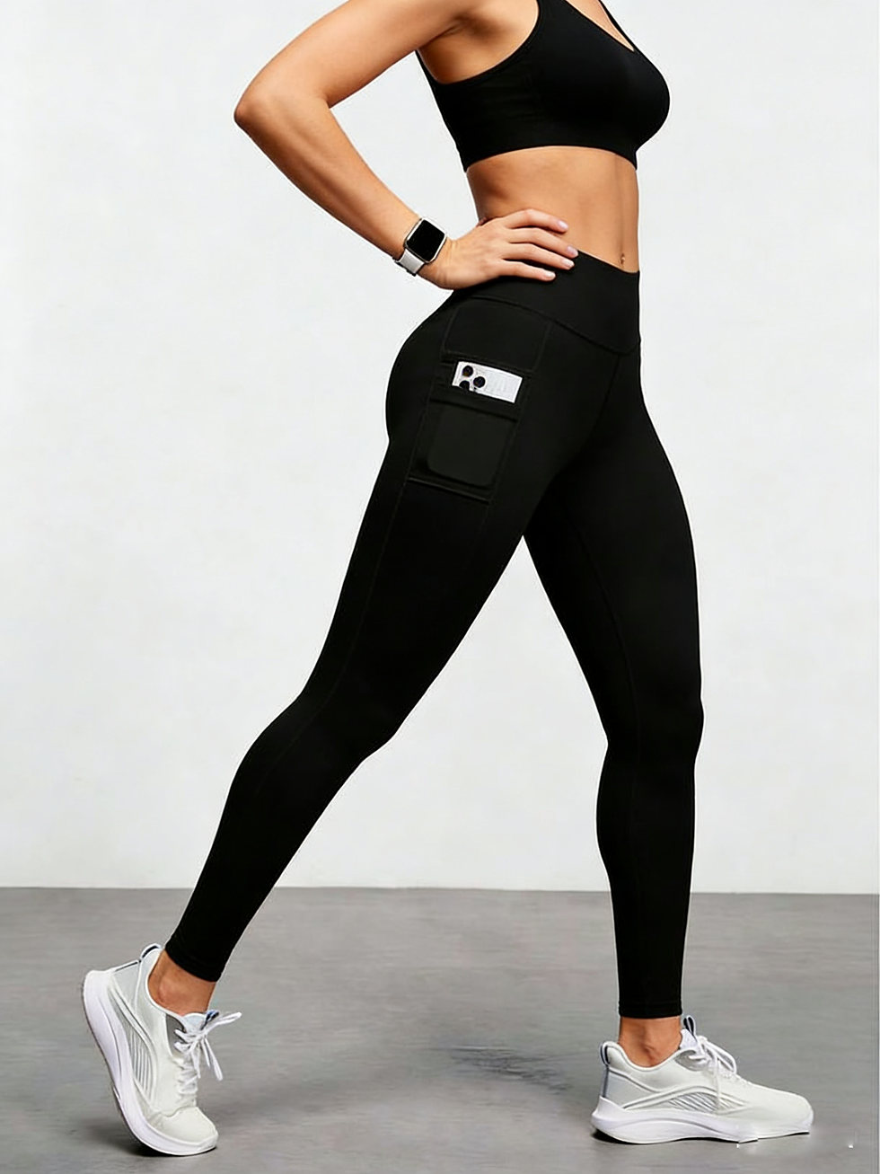 Thumbnail: Women's Yoga Pants with Phone Pocket - High Waist Tummy Control Leggings, Non-Sq