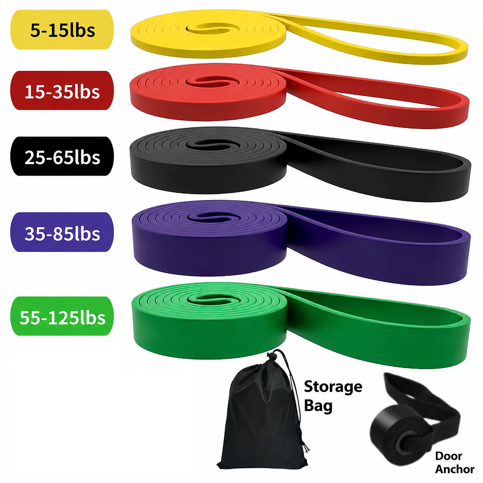 Thumbnail: Multi-Use Stackable Heavy Tension TPE Resistance Band Set - Anti-Snap for Home G