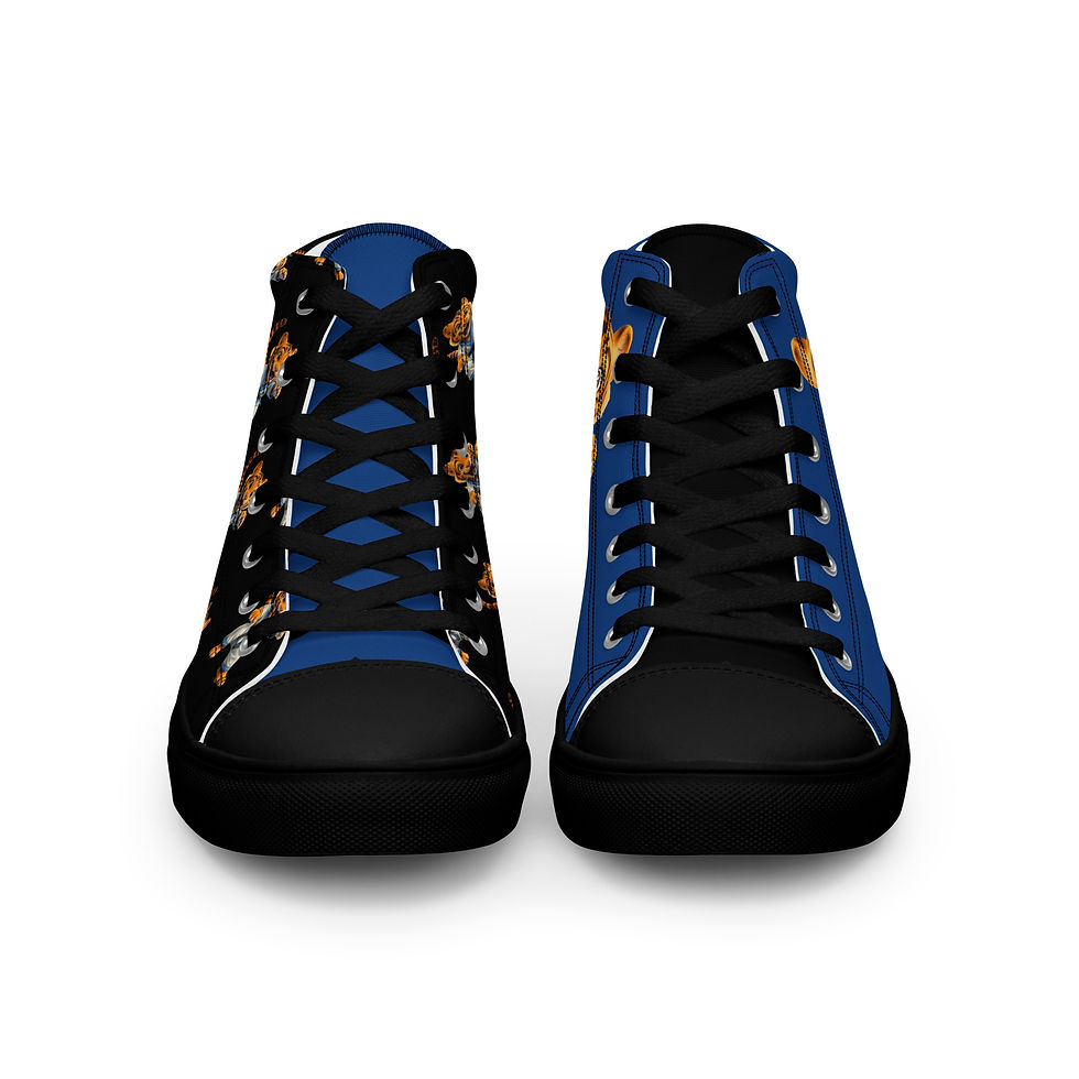 Thumbnail: Taro the Tiger Unisex high top canvas shoes