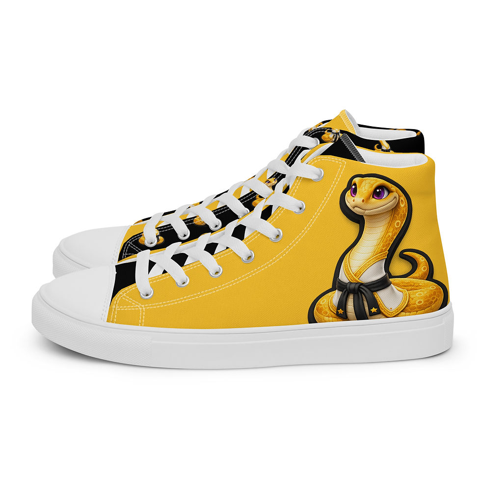 Thumbnail: Suki the Snake Unisex high top canvas shoes