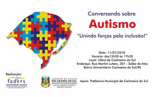 INSCRIÇÕES ABERTAS | FÓRUM SOBRE AUTISMO EM CACHOEIRA DO SUL