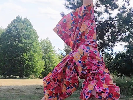 A girl doing a cartwheel