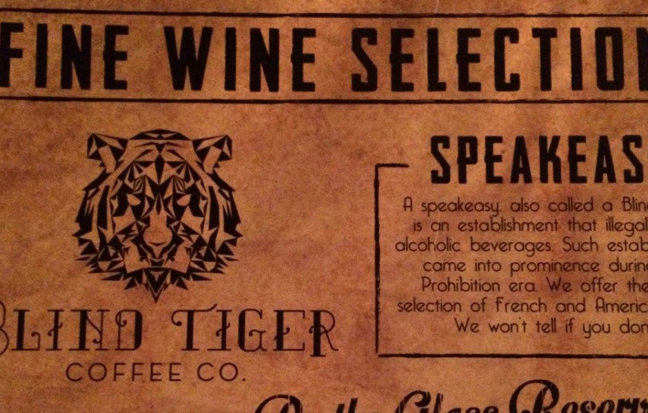 blind tiger menu
