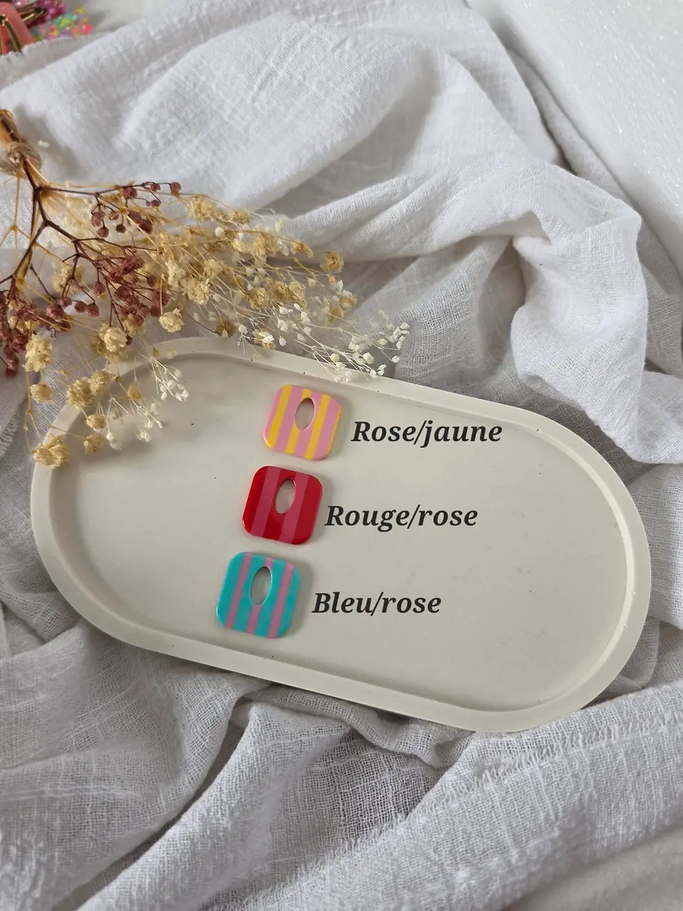 Miniaturbild: Boucles d'oreilles "Les miniz" rayés - coloris au choix)