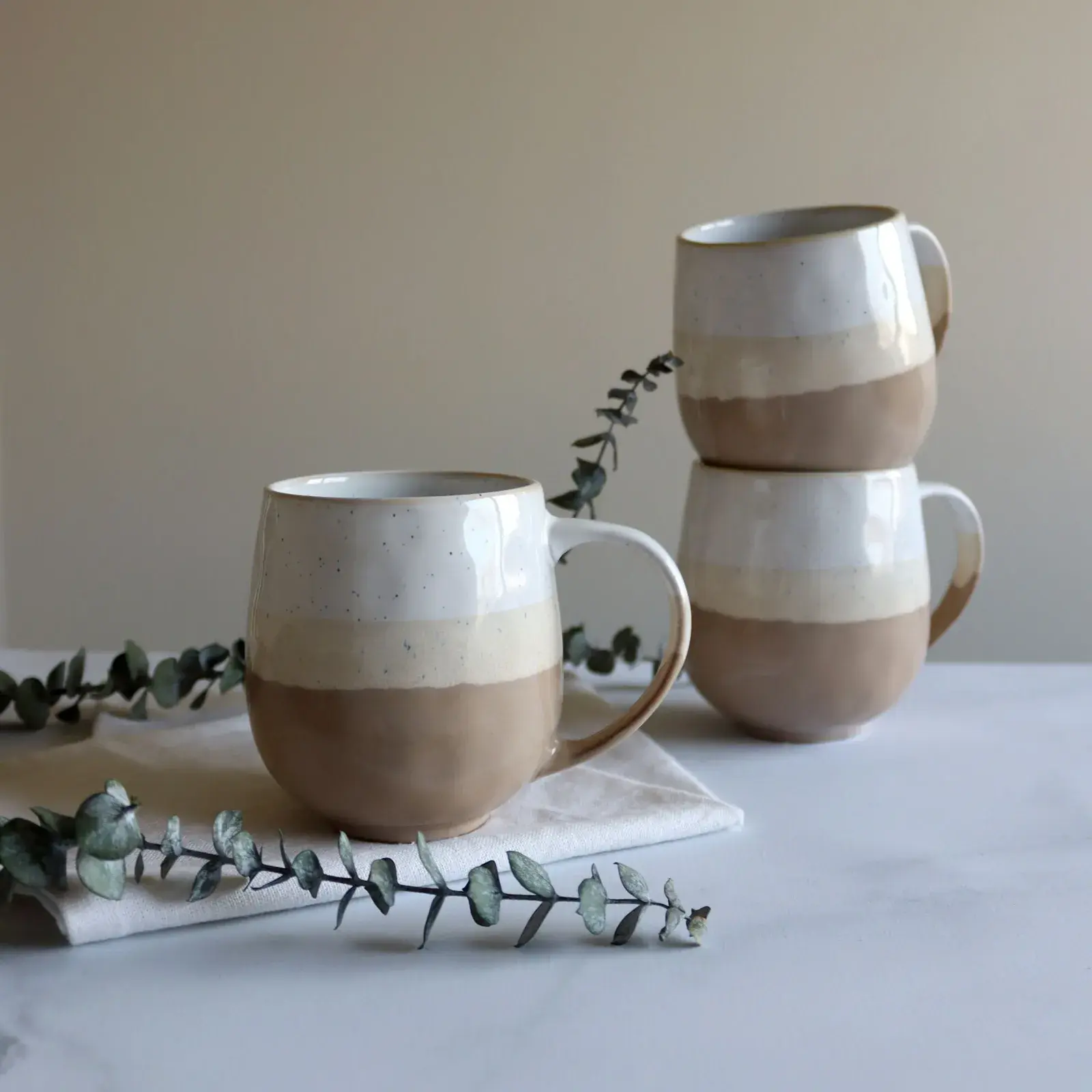 Mug beige 44cl en grès RIGA