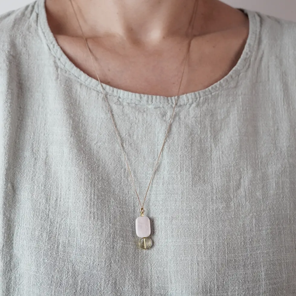 Chaîne LOU avec quartz rose