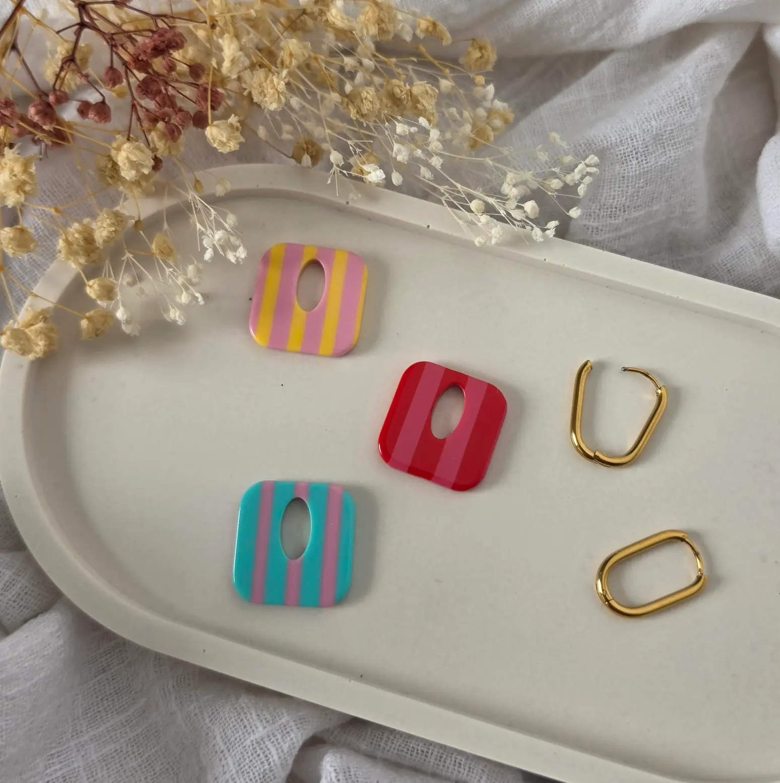 Boucles d'oreilles "Les miniz" rayés - coloris au choix)