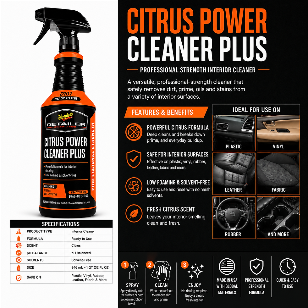 Thumbnail: Meguiars D107 Citrus Power Cleaner Plus DRTU10732 All-Purpose Cleaner Car Interi
