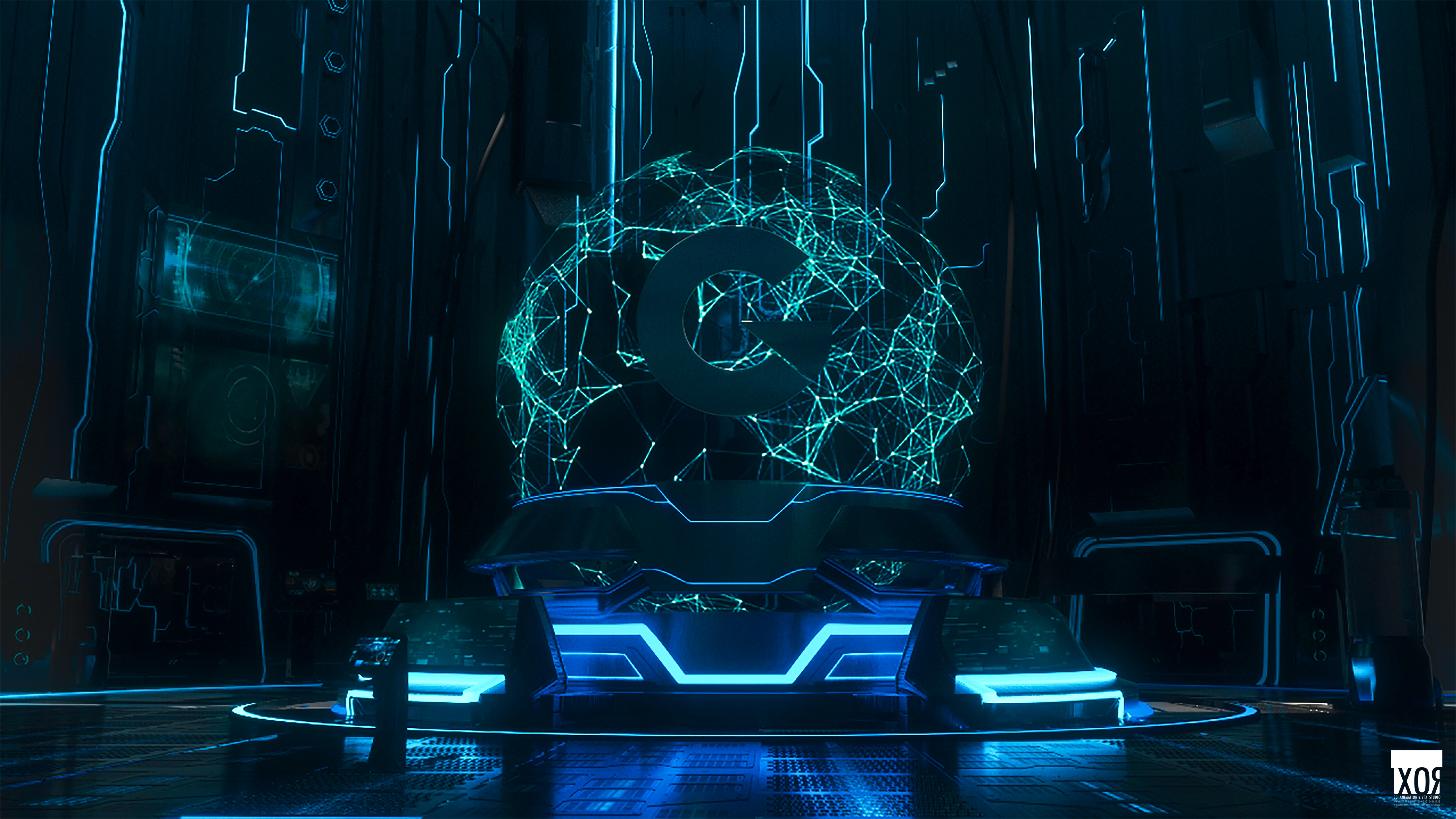 Киберпанк трубки. Vfx studio. Биоробот концепт арт. 3d cg. Киберпанк город.